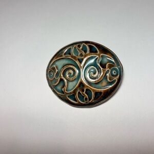 Green and Brown Pattern Brooch